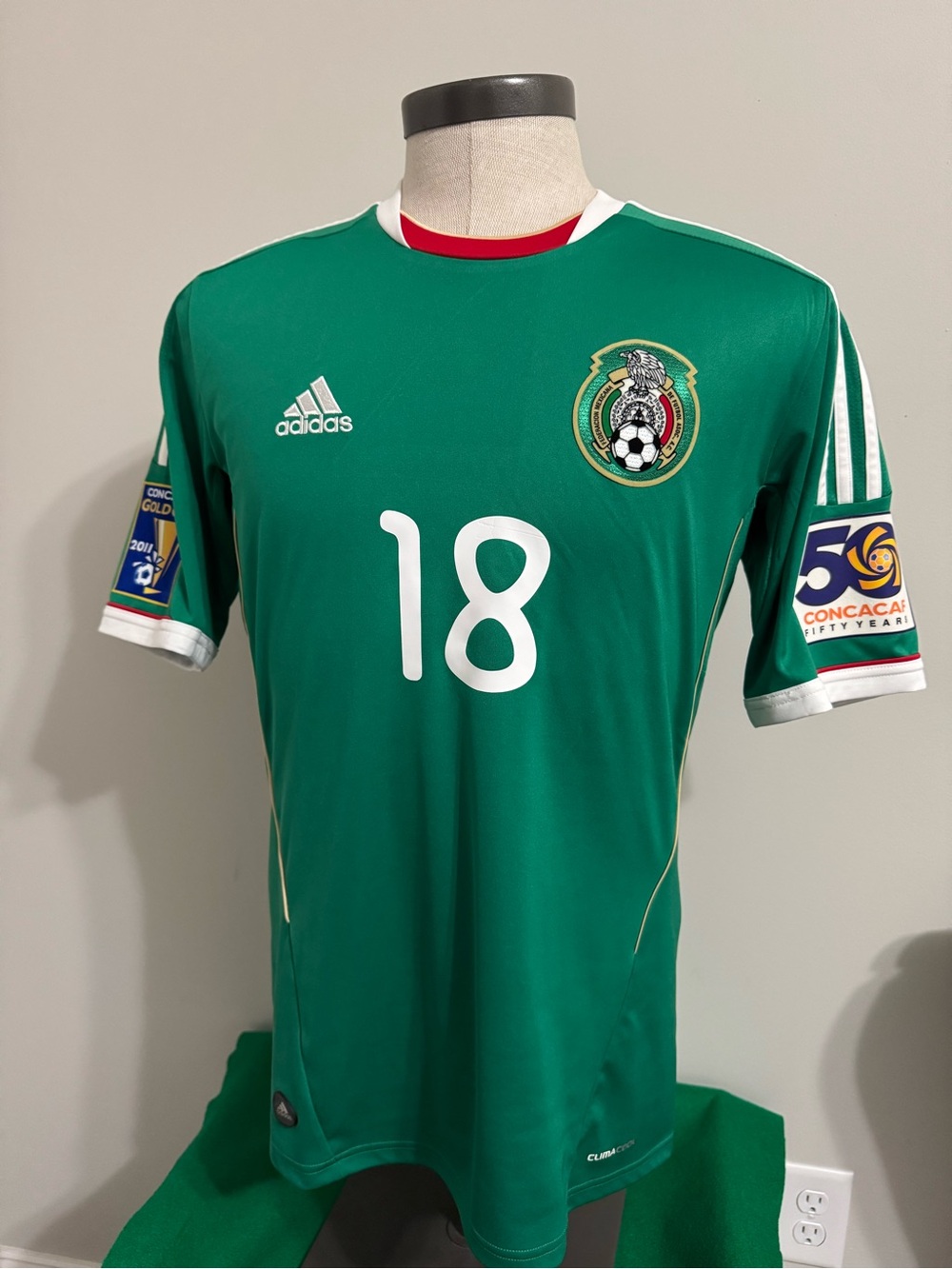 adidas Green Mexico CONCACAF Gold Cup Patch Soccer Jersey